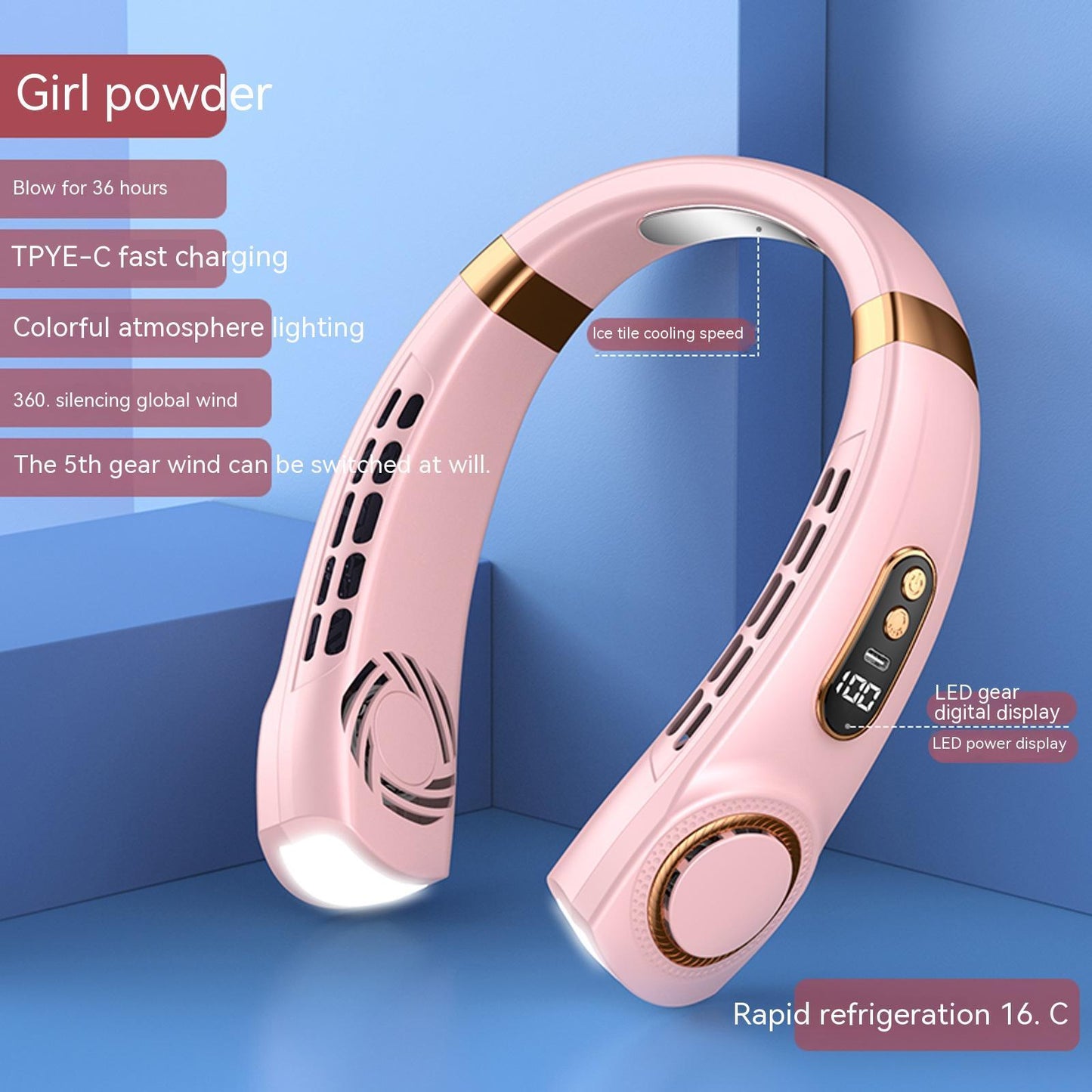 Portable Hanging Neck Fan